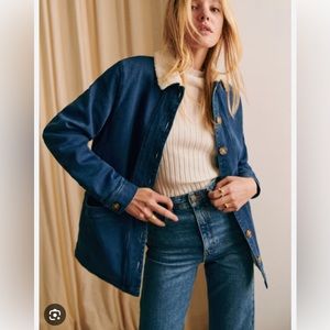 SÉZANE Will Jacket- Sz Med- Indigo with White Sherpa